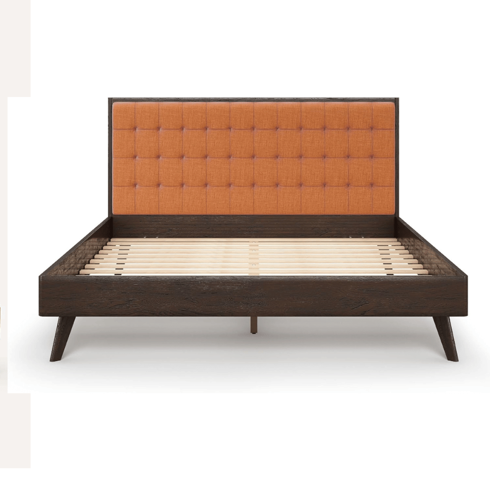 Platform frame offers sleek, modern support.