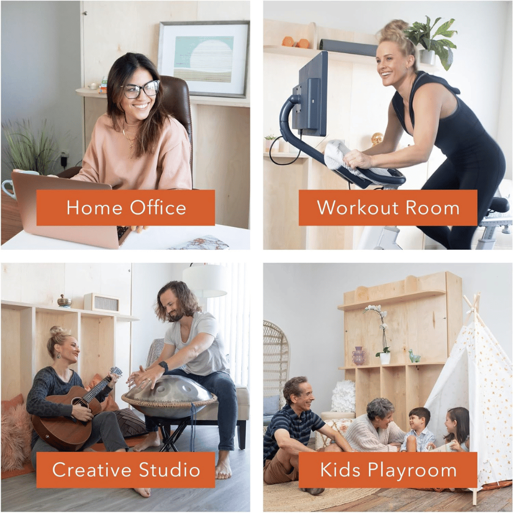 Hideaway frame maximizes small living spaces.