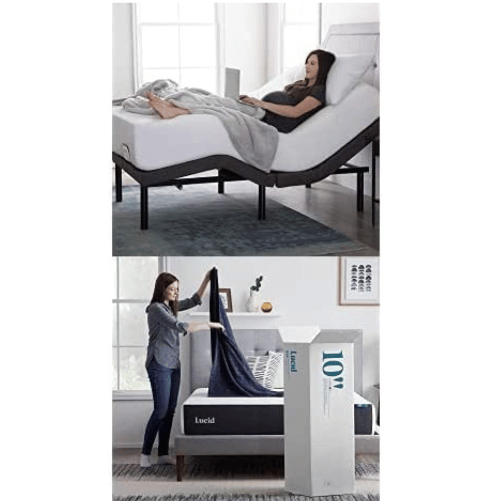 lucid mattress in a box unboxing and setup in modern bedroom