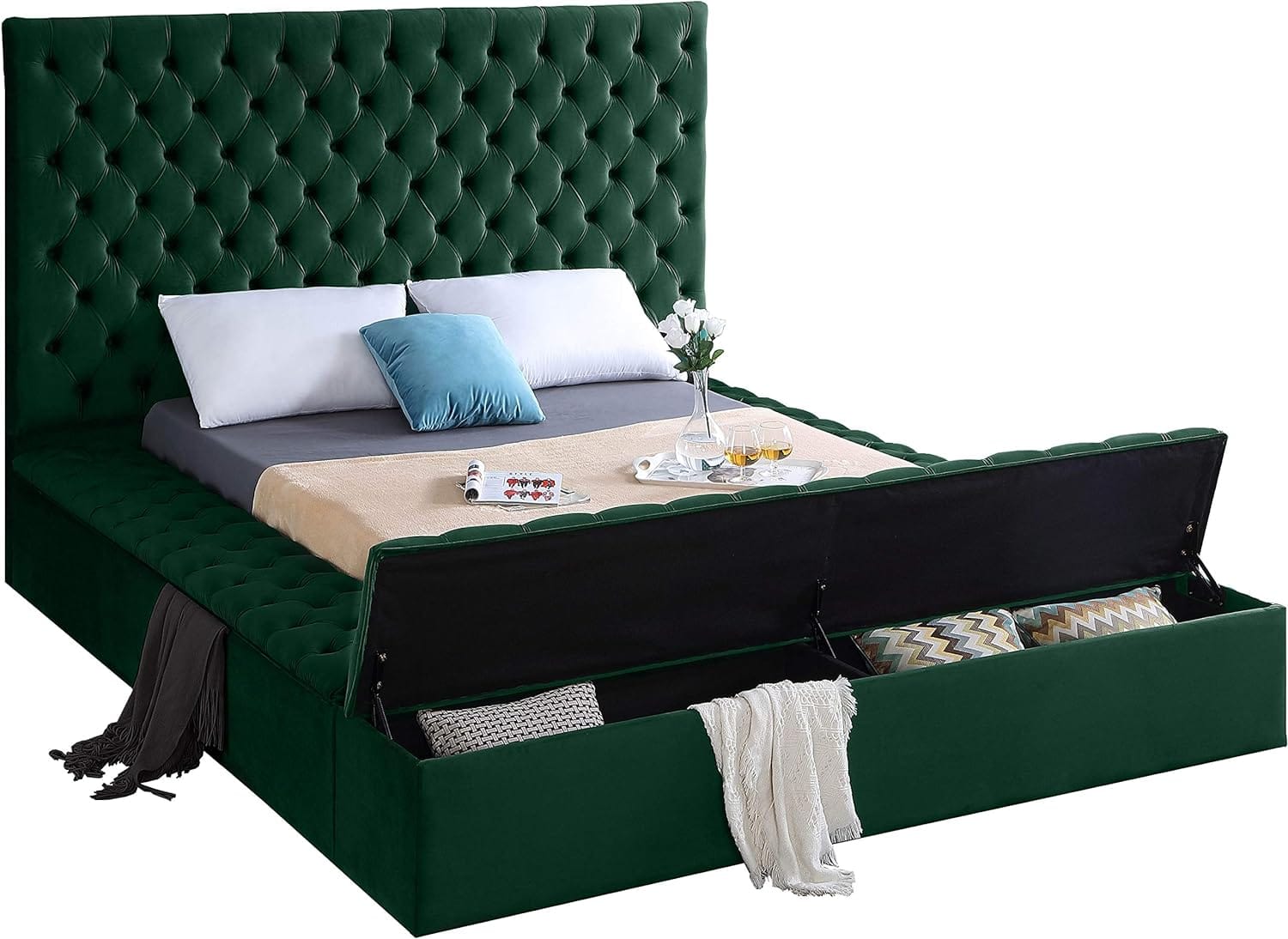 Meridian Furniture velvet luxury bed
