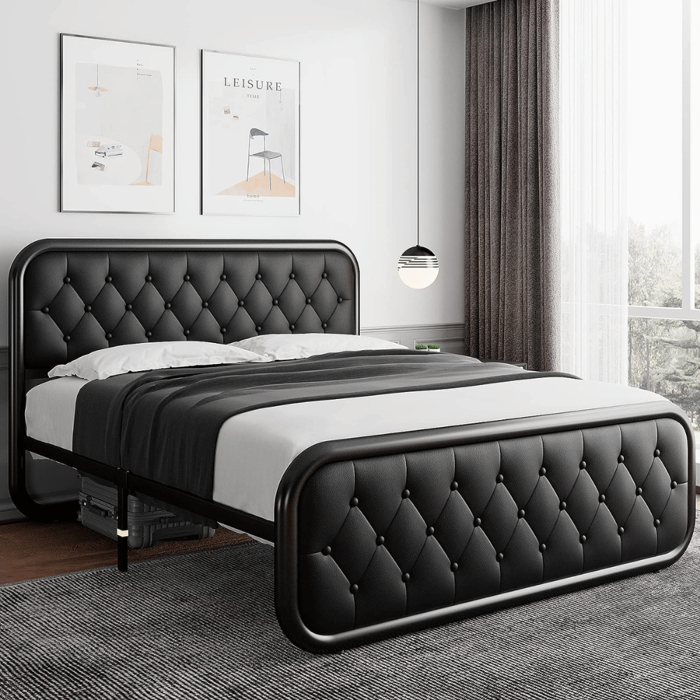 iPormis metal leather bed frame