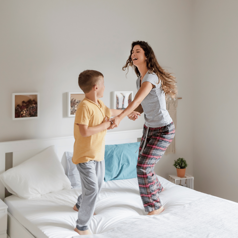 Kids enjoying mattress