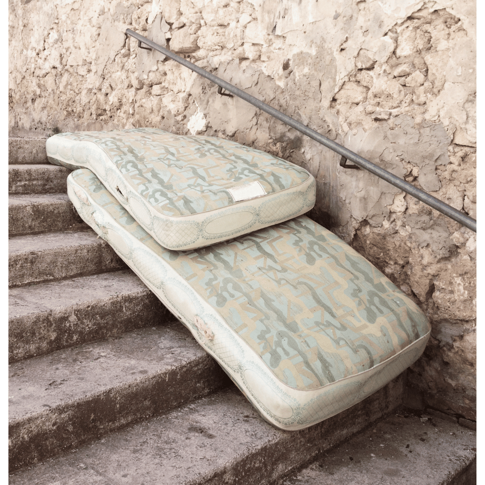 Two mattresses outside