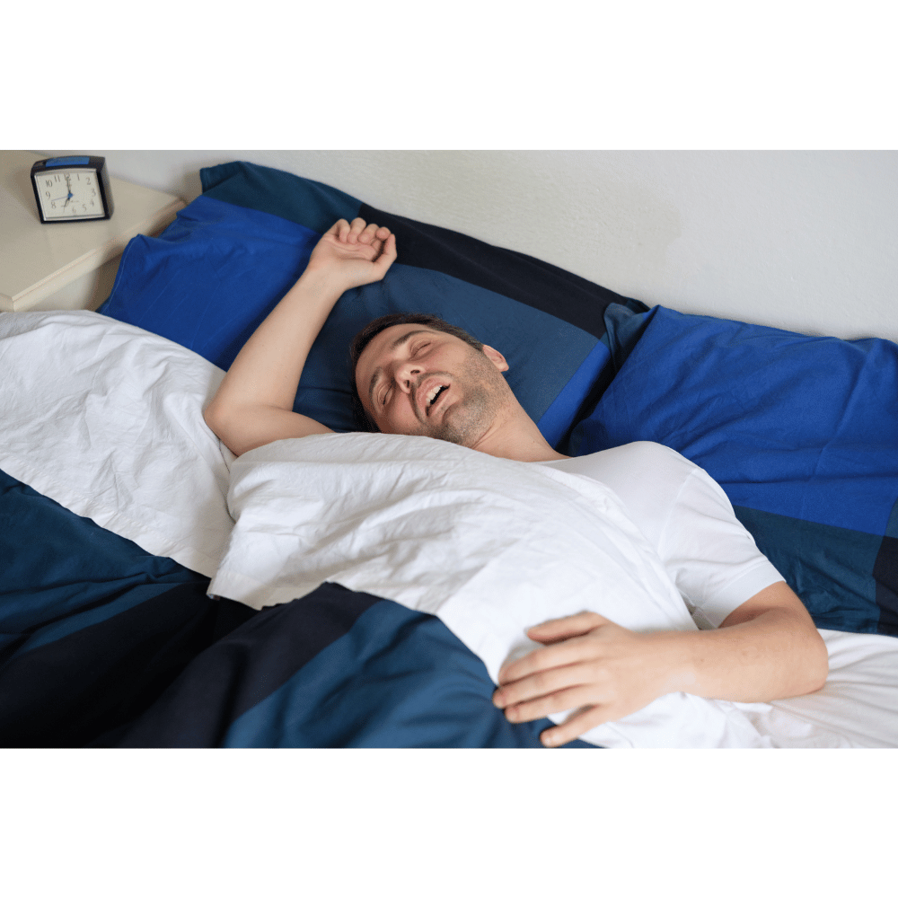 Awkward sleep position from sleep apnea discomfort