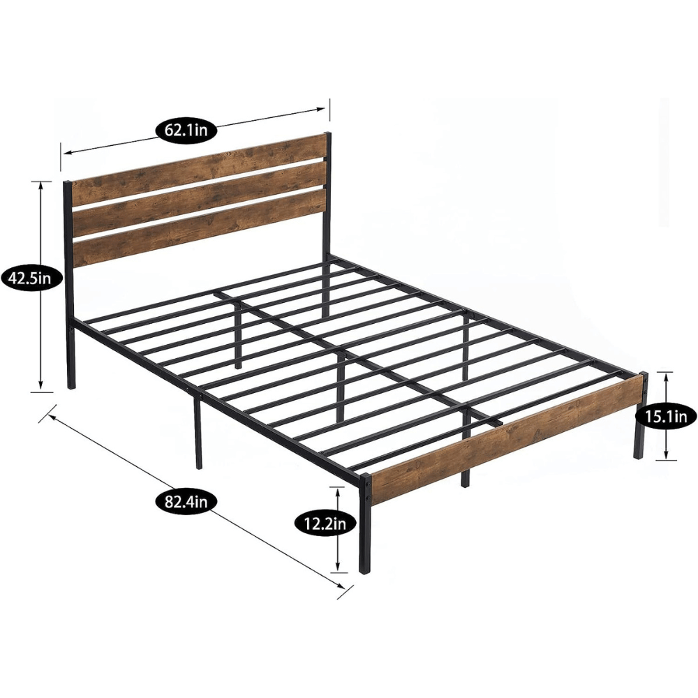 Space-saving design fits full beds perfectly.