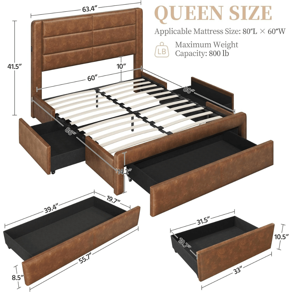 Soft fabric creates cozy bedroom feel.