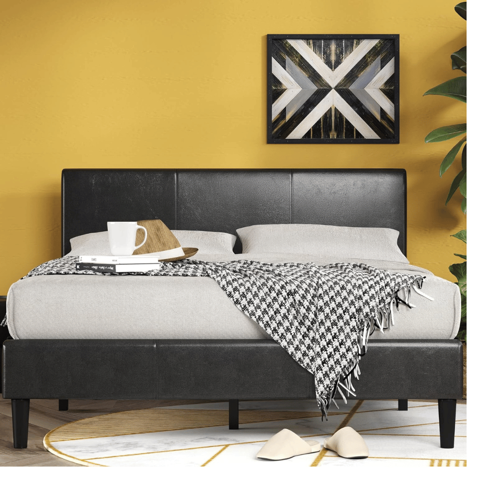 ZINUS faux leather bed frame