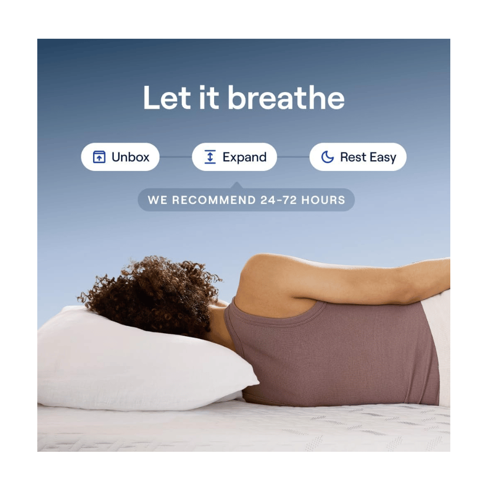 Woman relaxing on memory foam