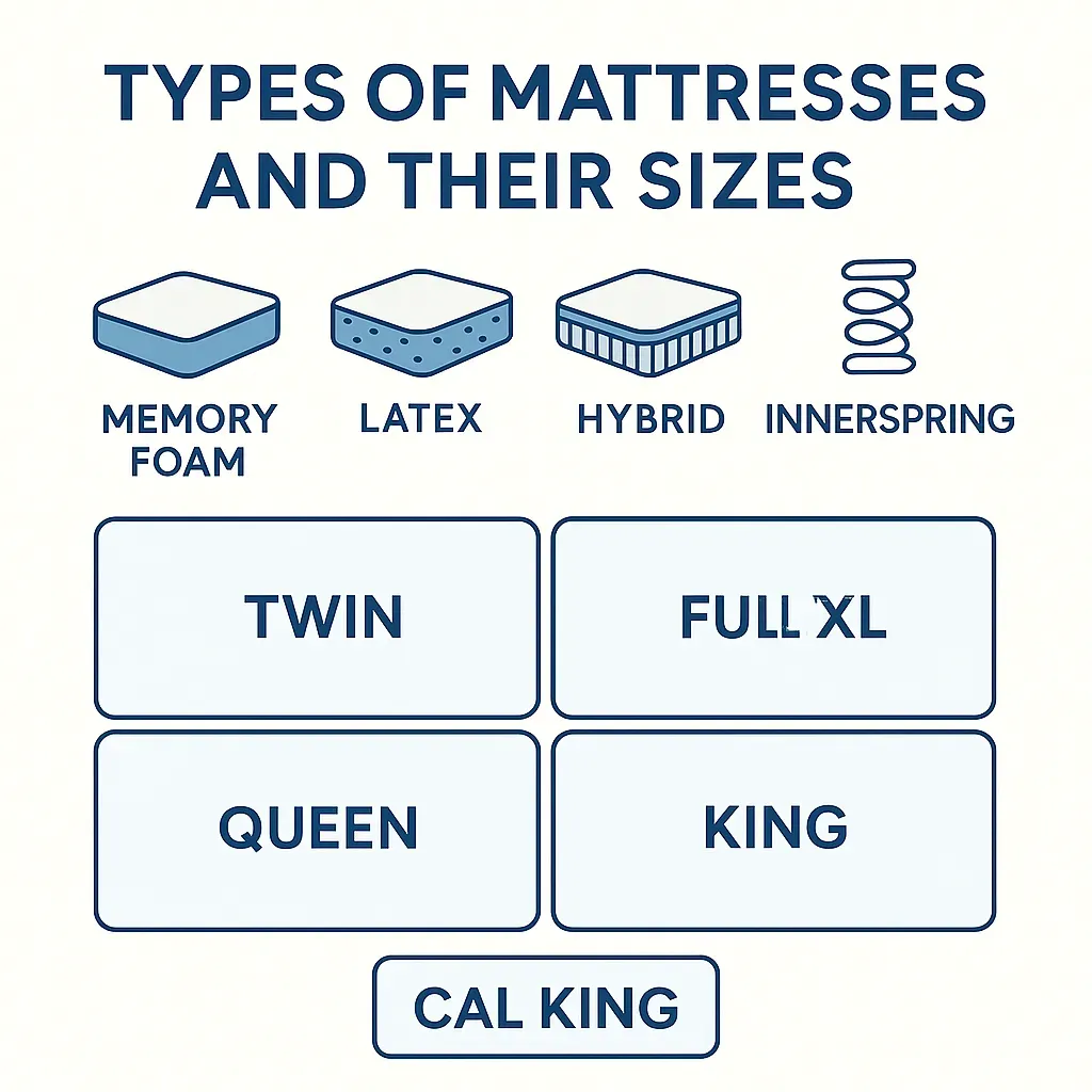 Mattress types and size guide