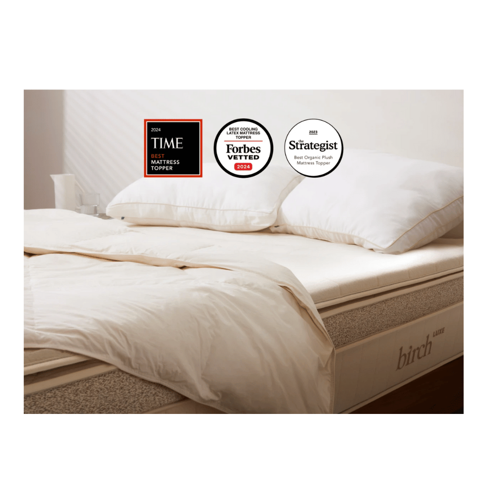 Birch mattress topper with cooling feel