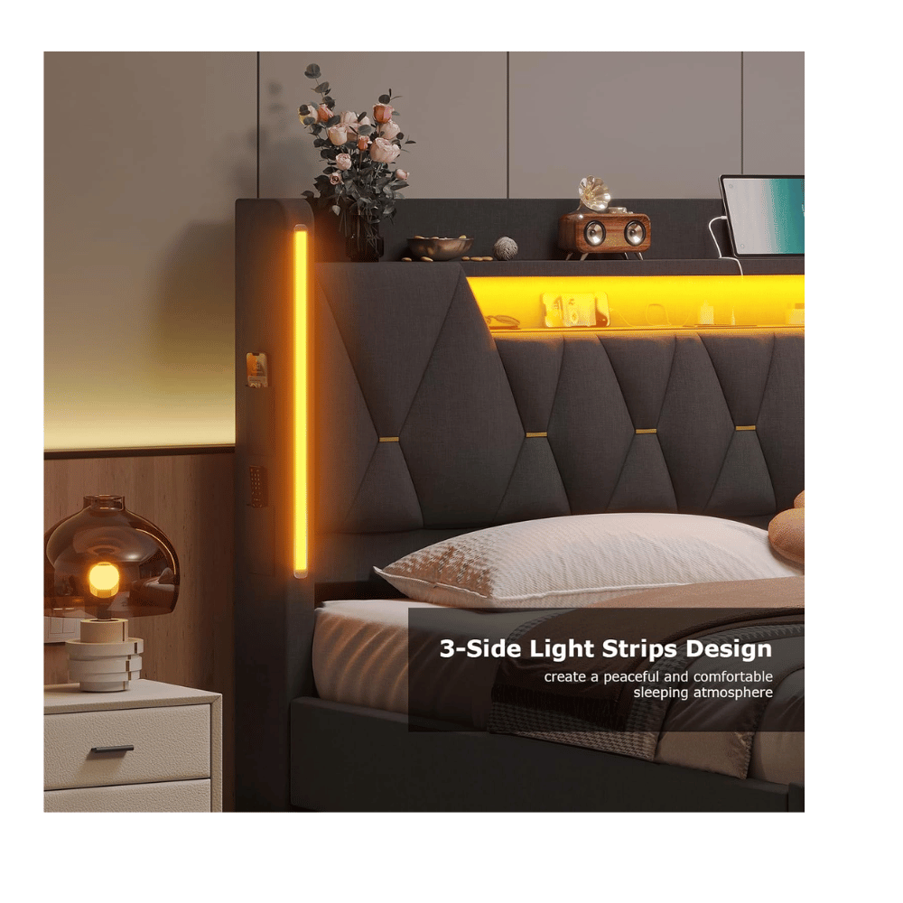 Busyaeh marshmallow headboard bed frame