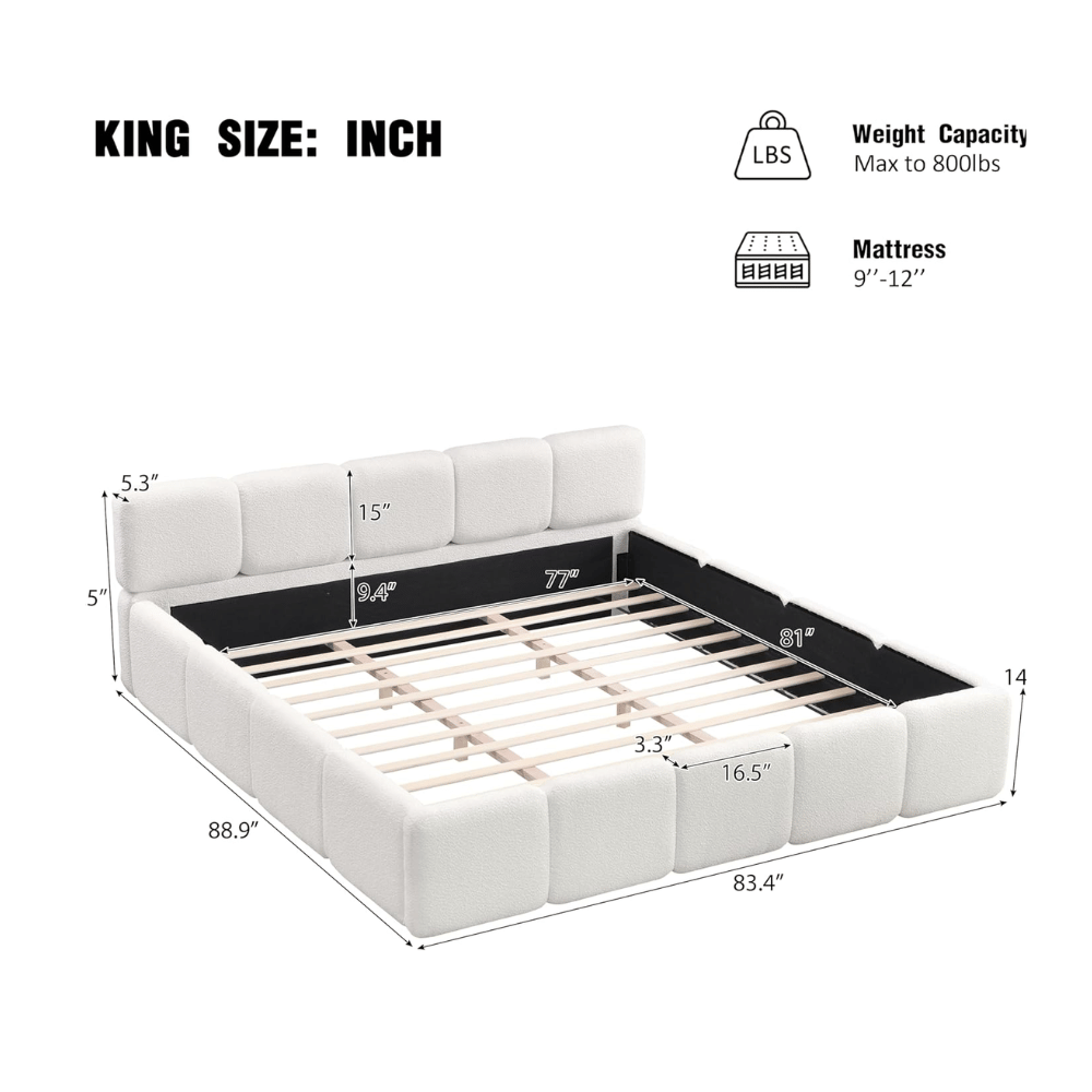 FULife grounded marshmallow bed frame