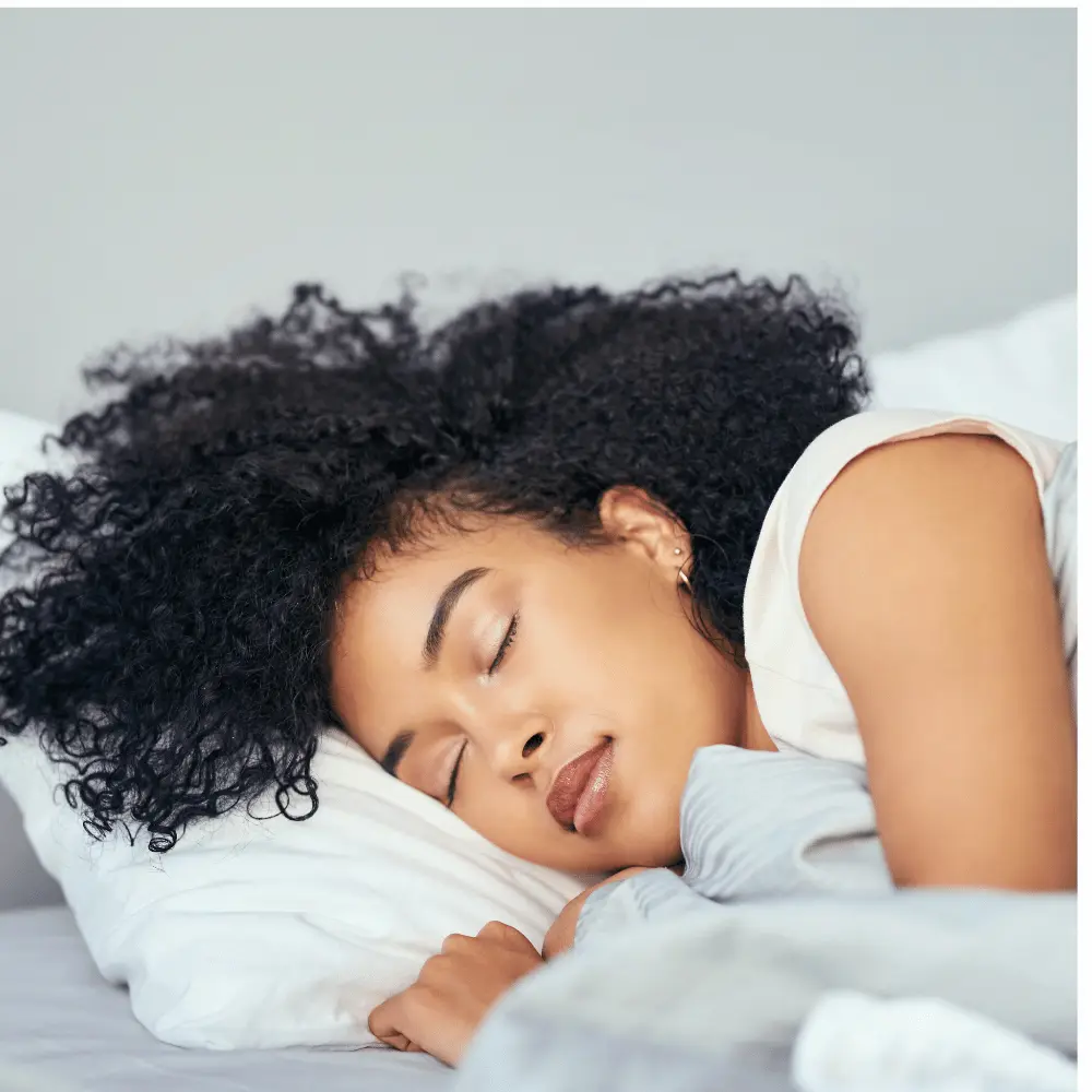 Girl with Curly hair peaceful sleep