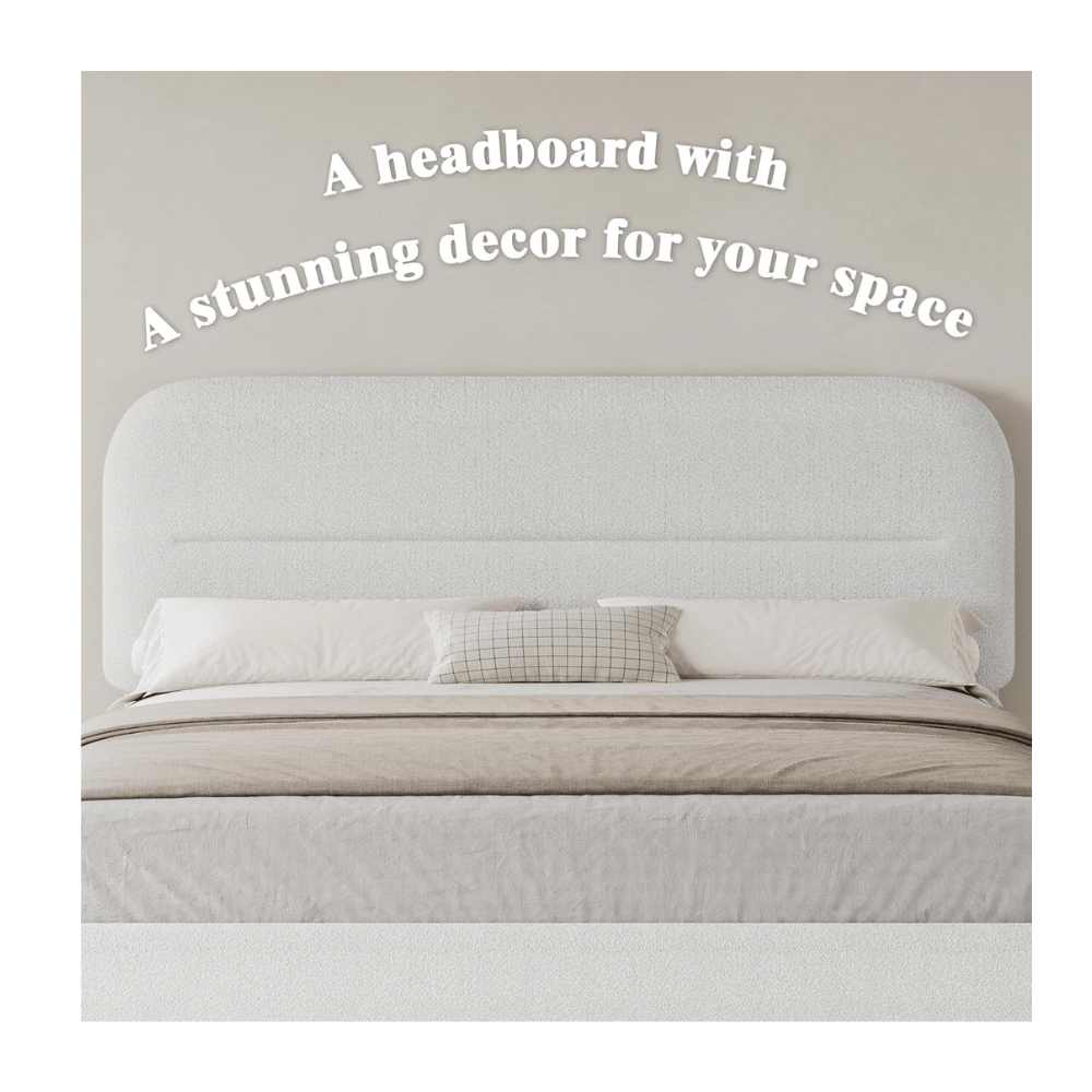 HOMBCK rounded boucle bed frame