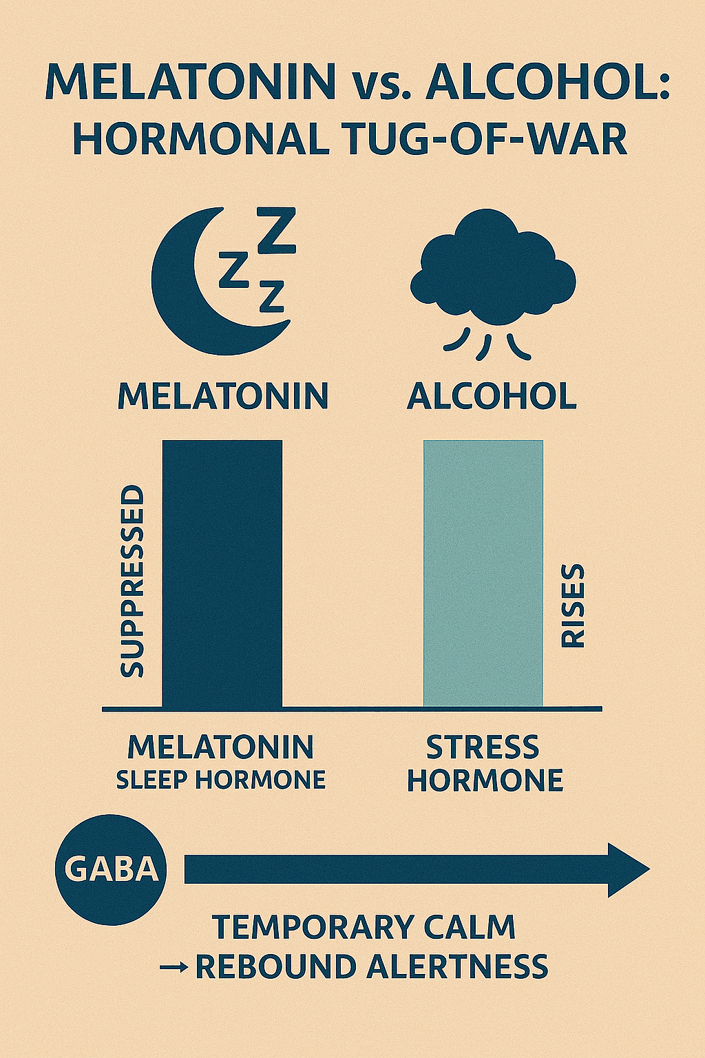 Alcohol vs melatonin hormones chart