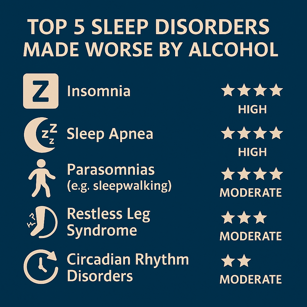 Sleep disorders impacted by alcohol
