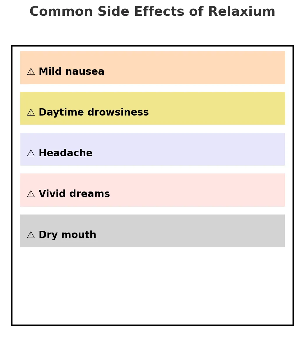 Relaxium side effects list