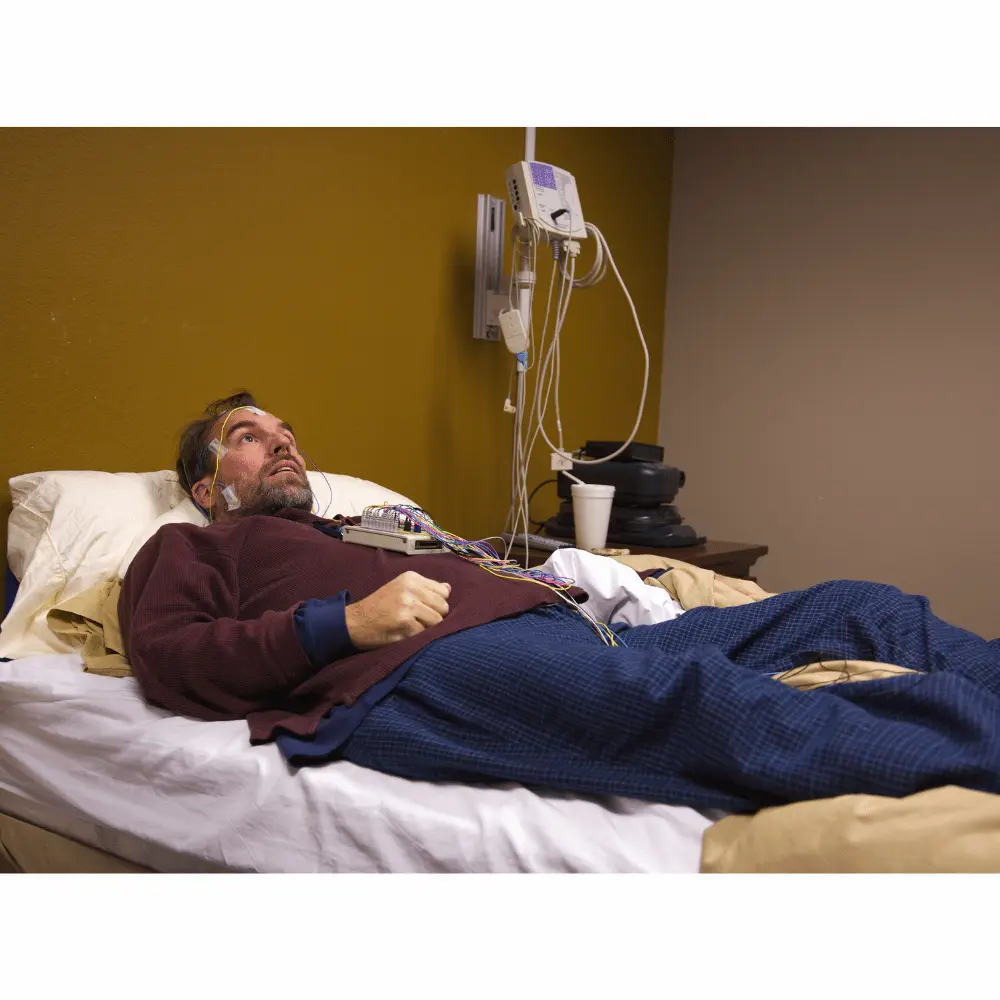 man in lab sleep study