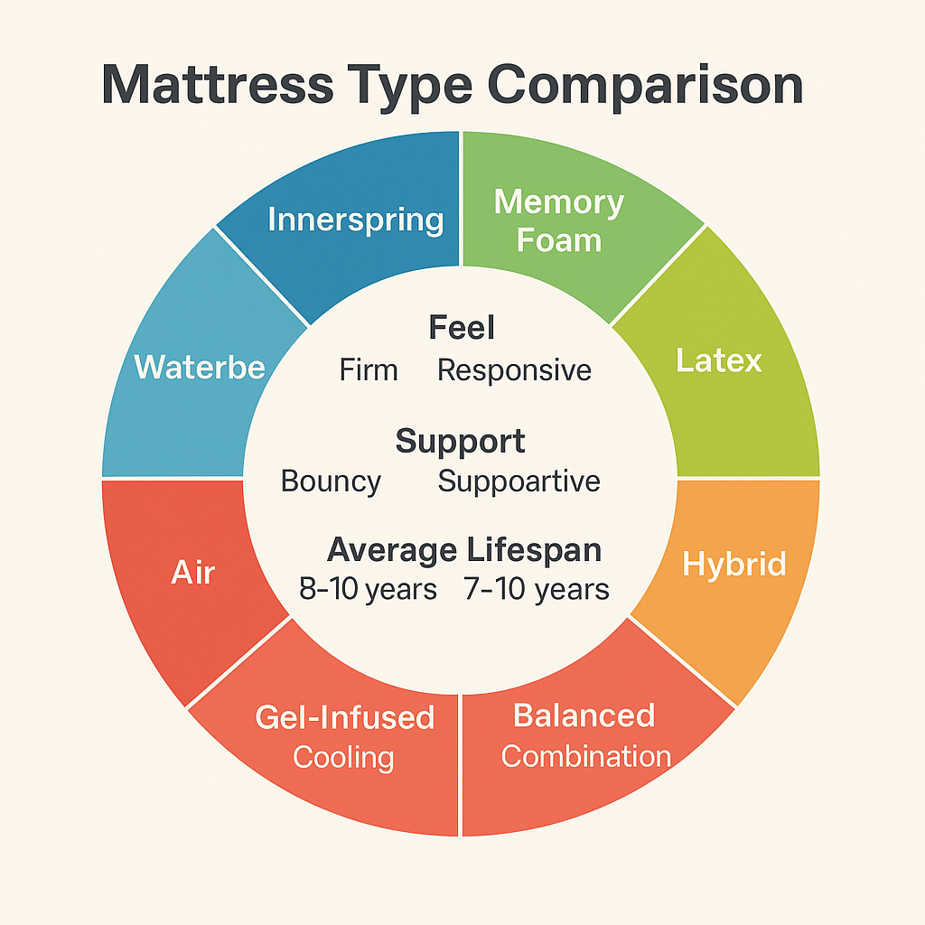 Mattress type chart by category.