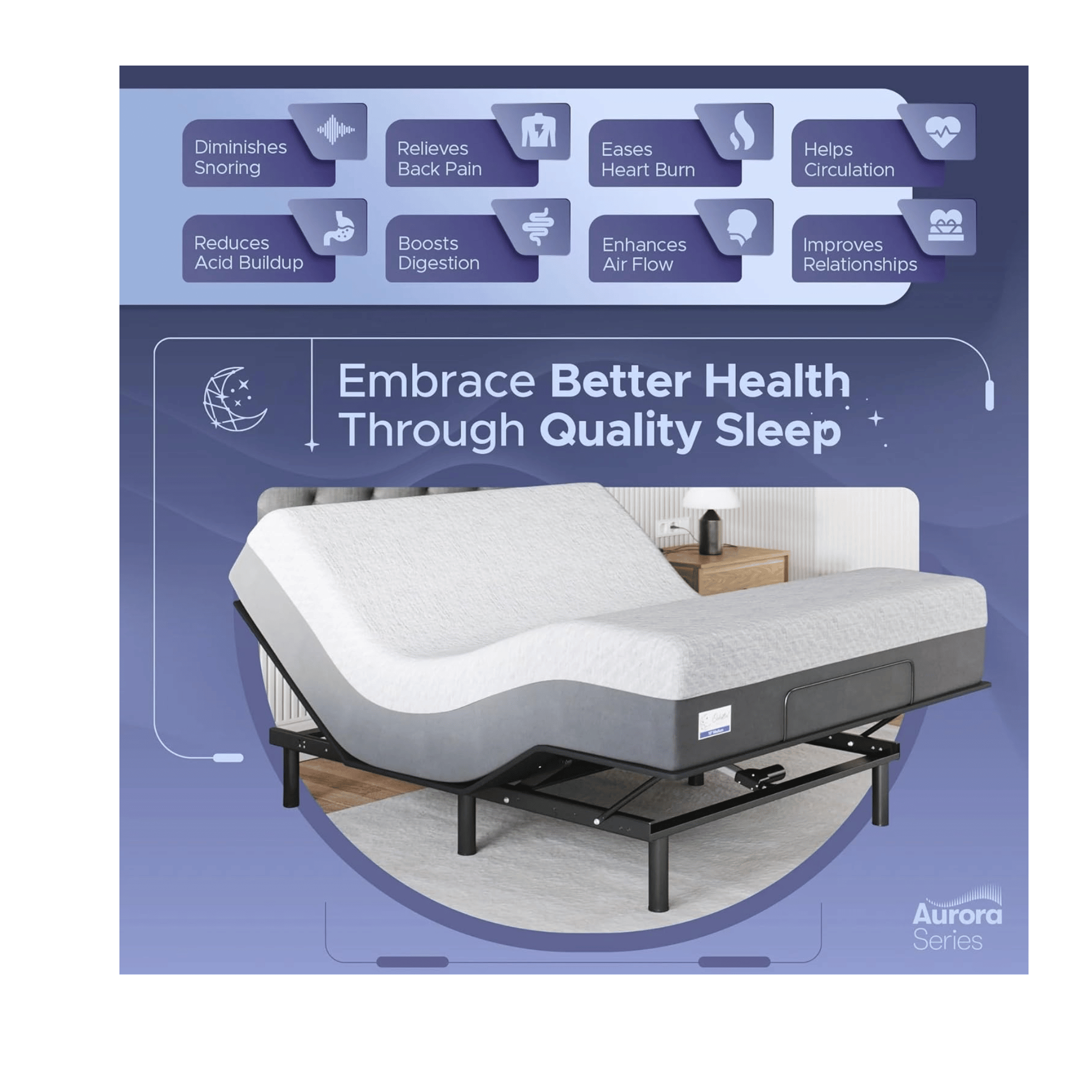Celestial Sleep health boosting bed frame