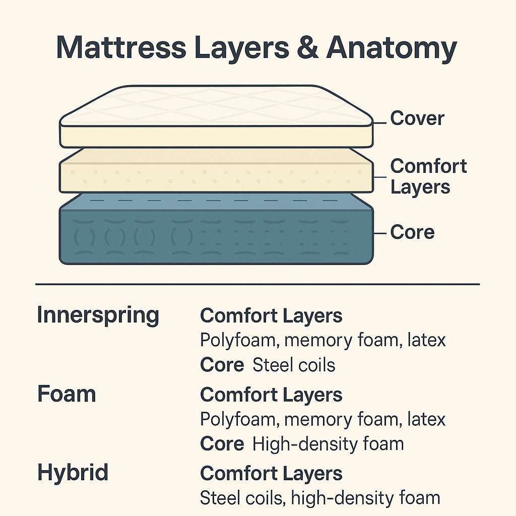 Mattress layer breakdown and materials.