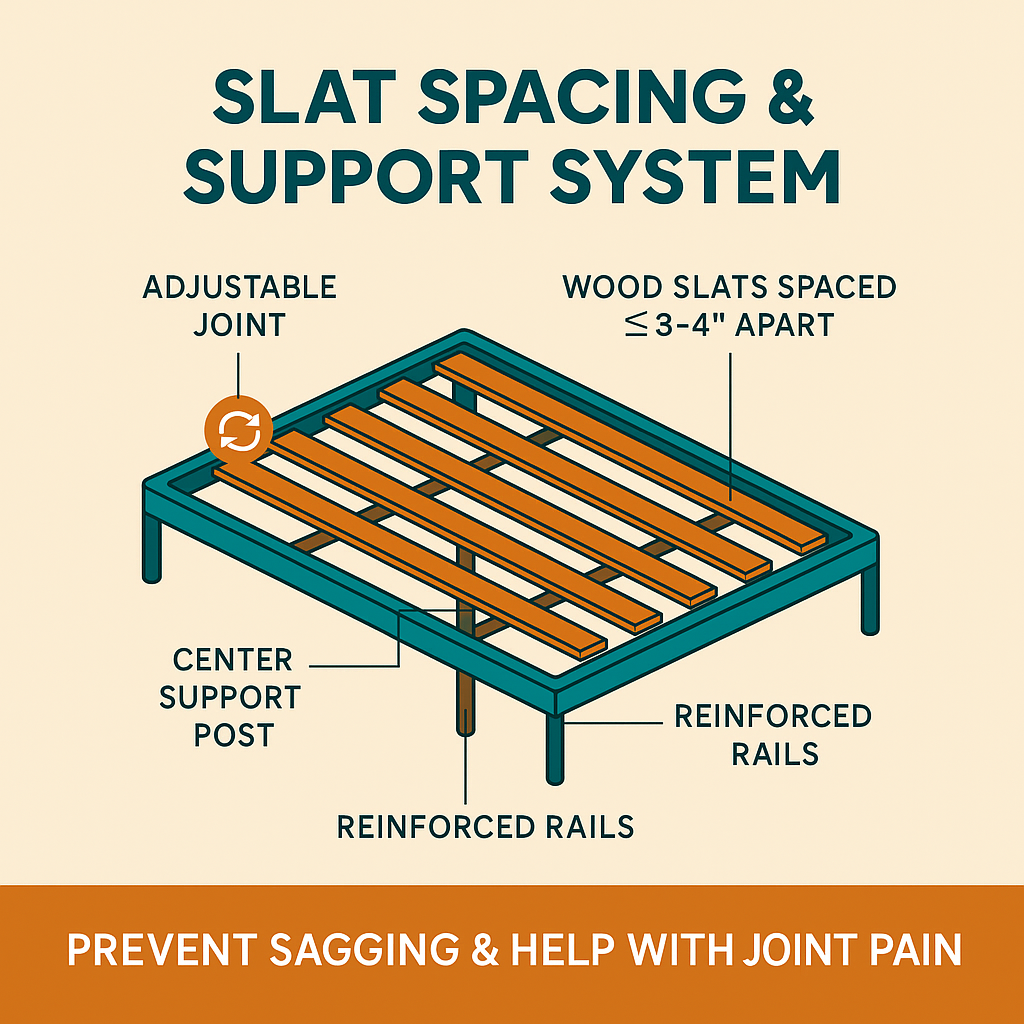 Slat support diagram for joint pain relief