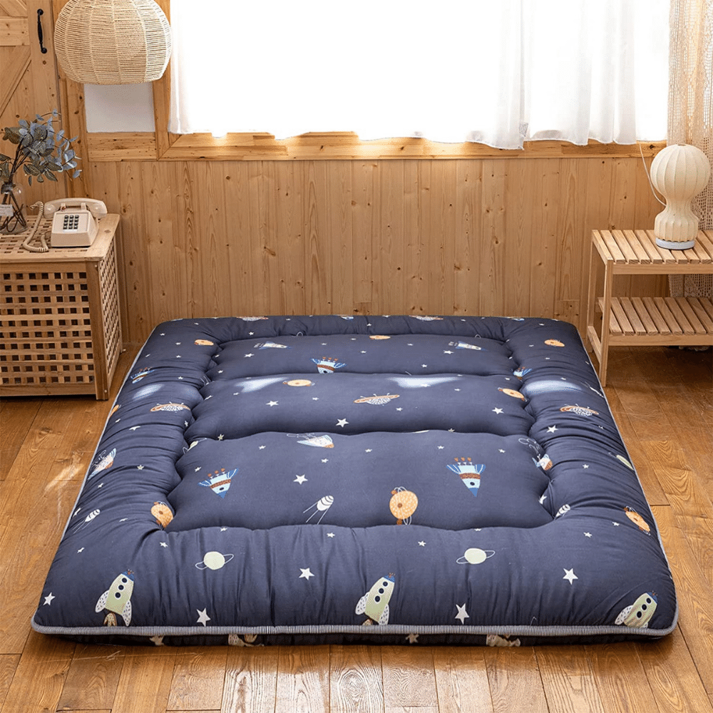 Navy space futon floor mattress by YOSHOOT
