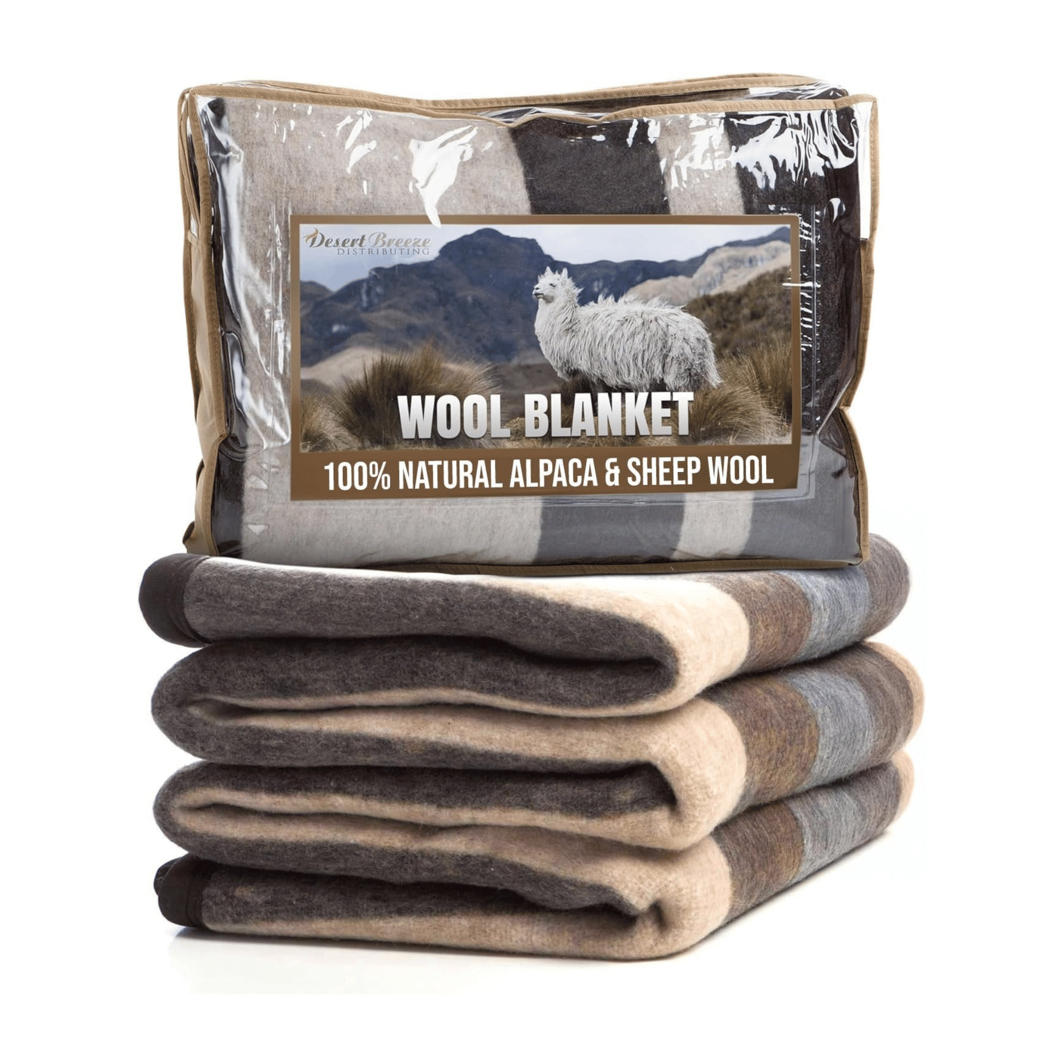 Desert Breeze wool blanket folded.