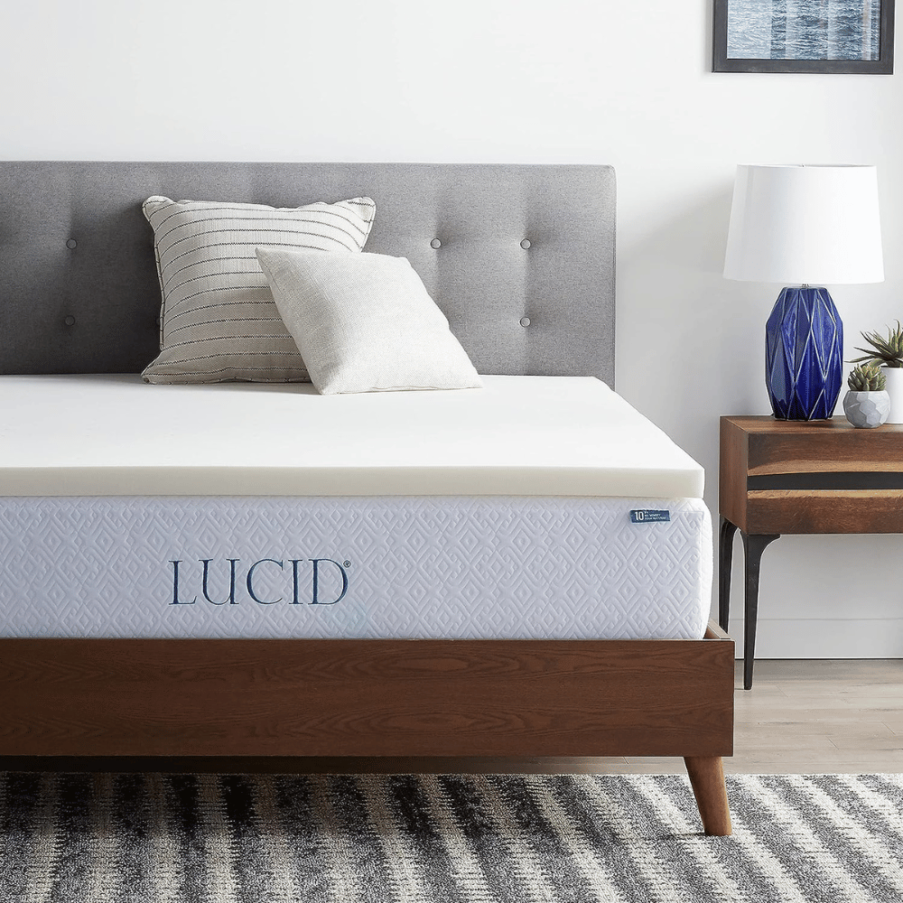 Lucid lavender infused memory foam topper.