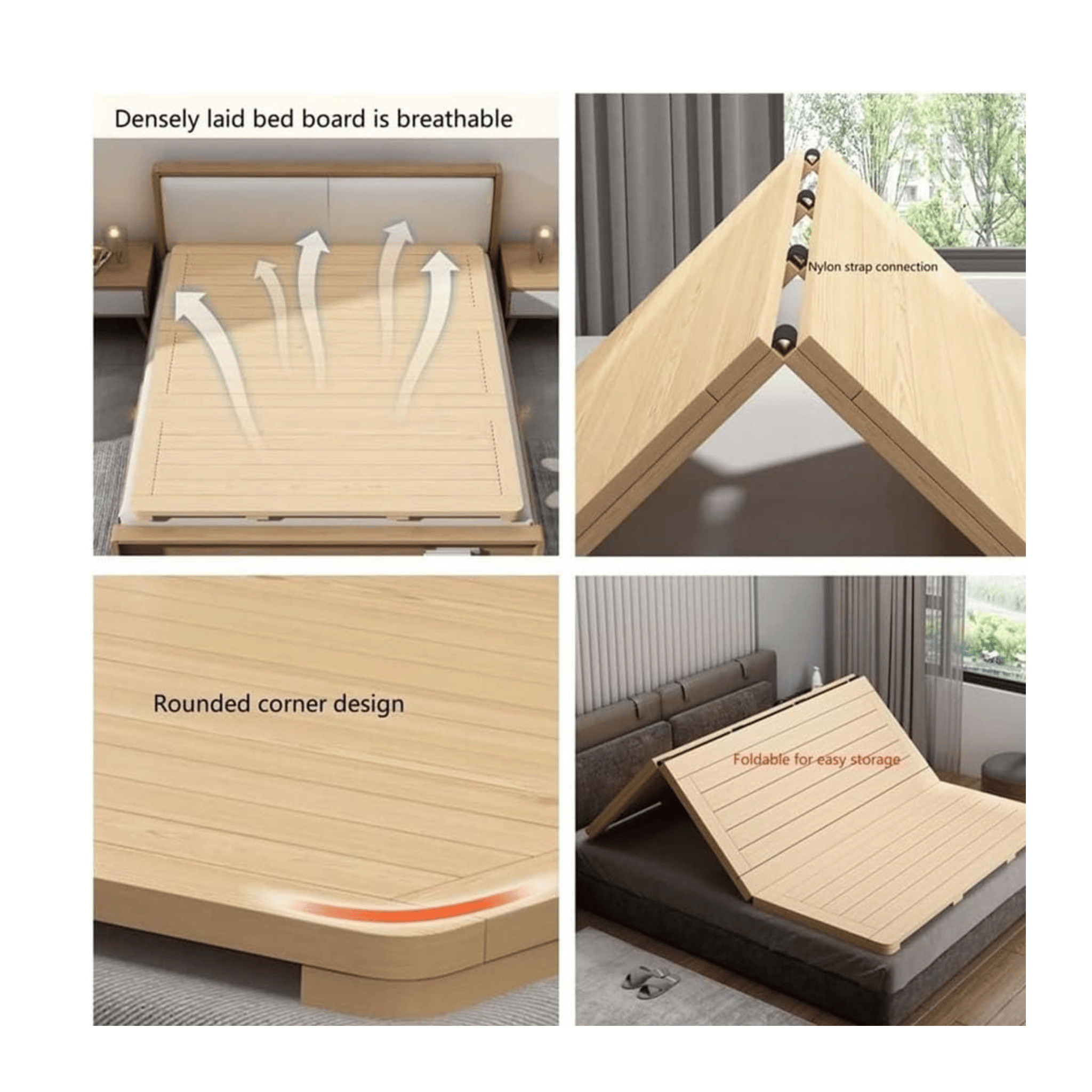 Generic foldable tatami bed frame breathable design