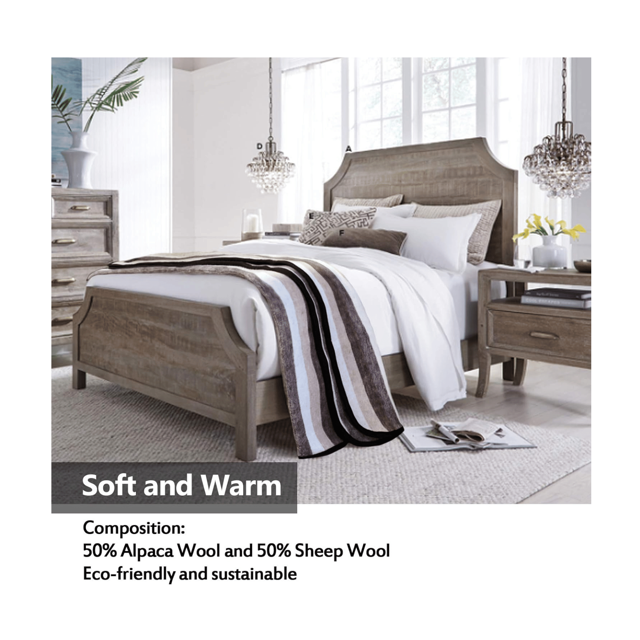 Alpaca wool blanket composition.