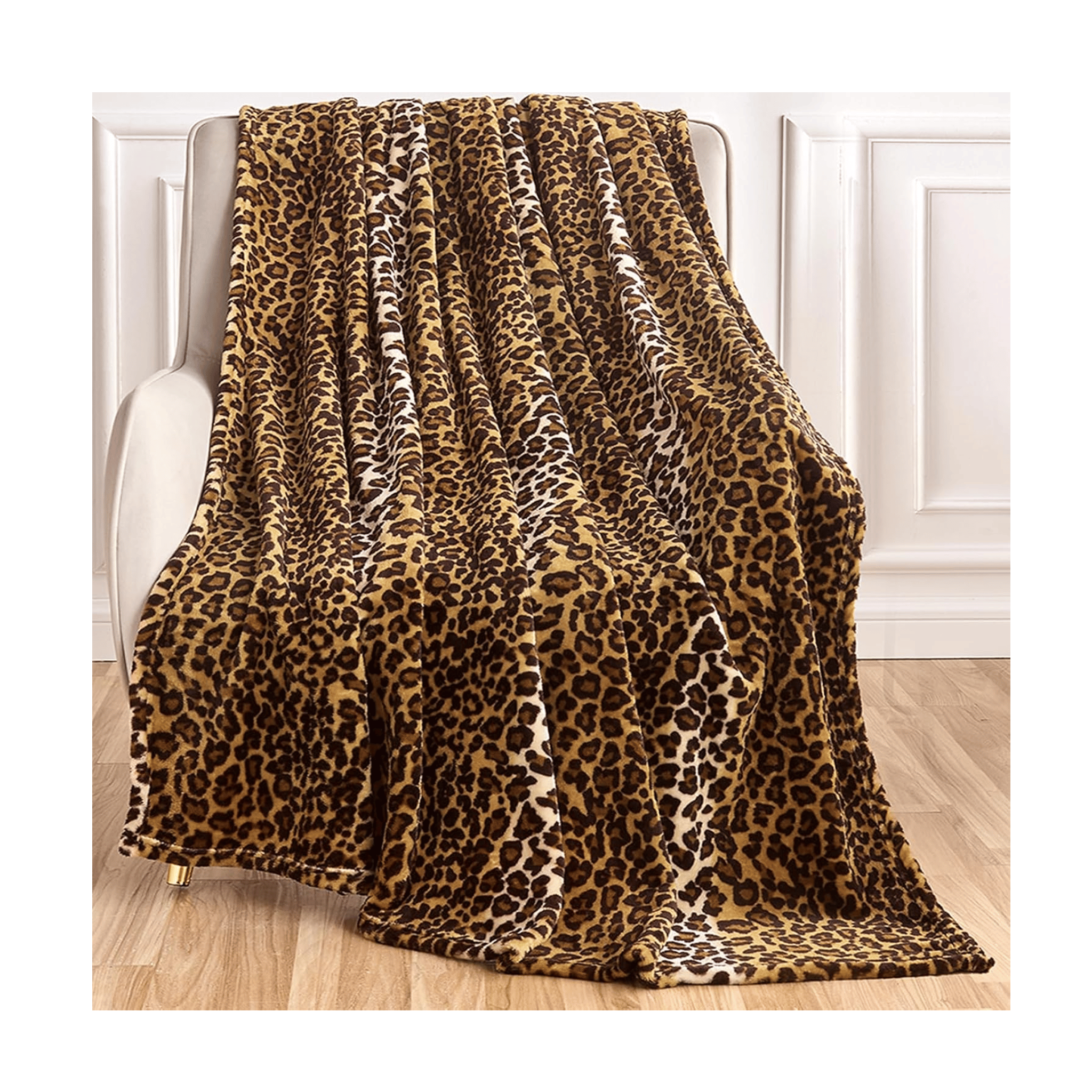 Chunky cable knit throw on bed