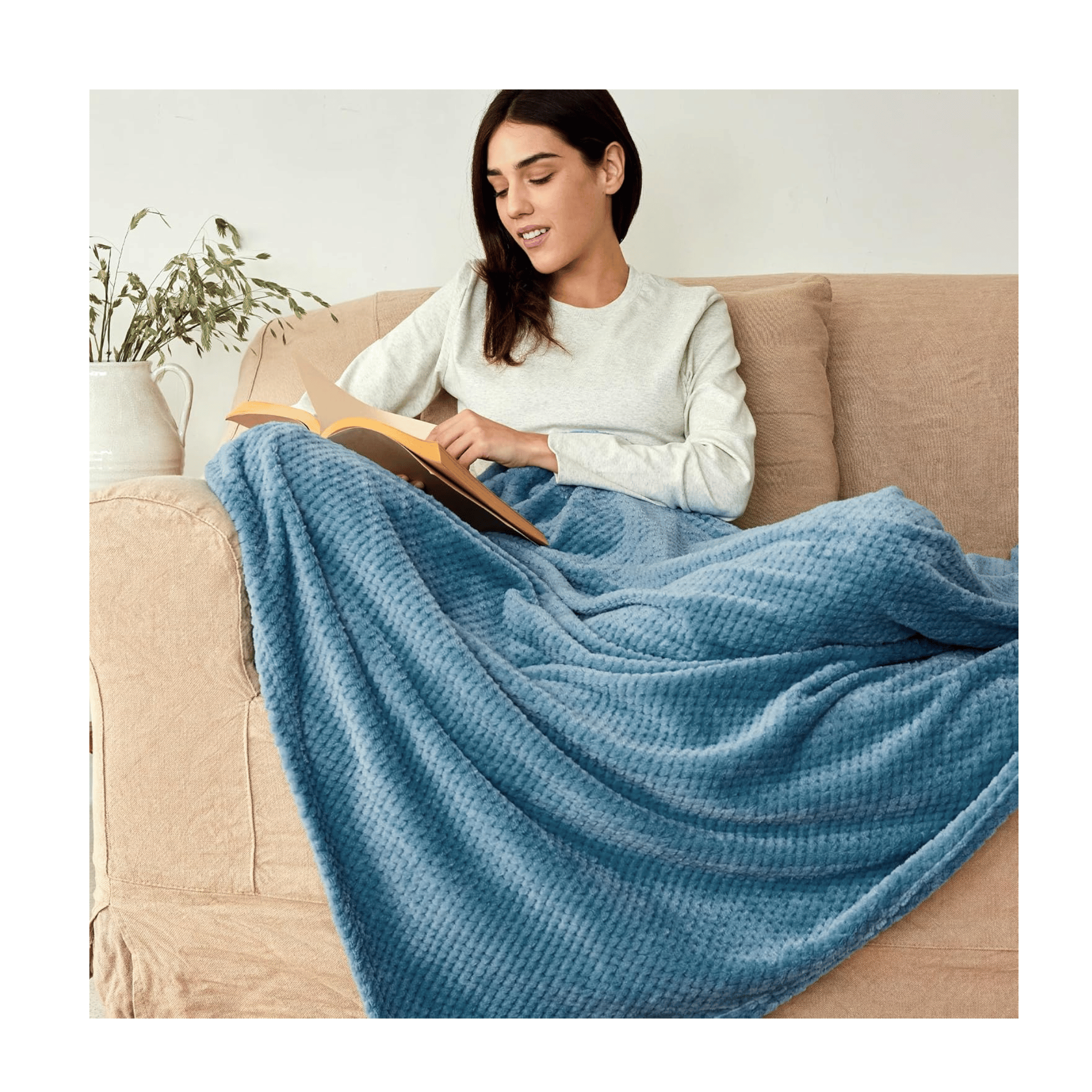 Exclusivo Mezcla fleece throw blanket blue