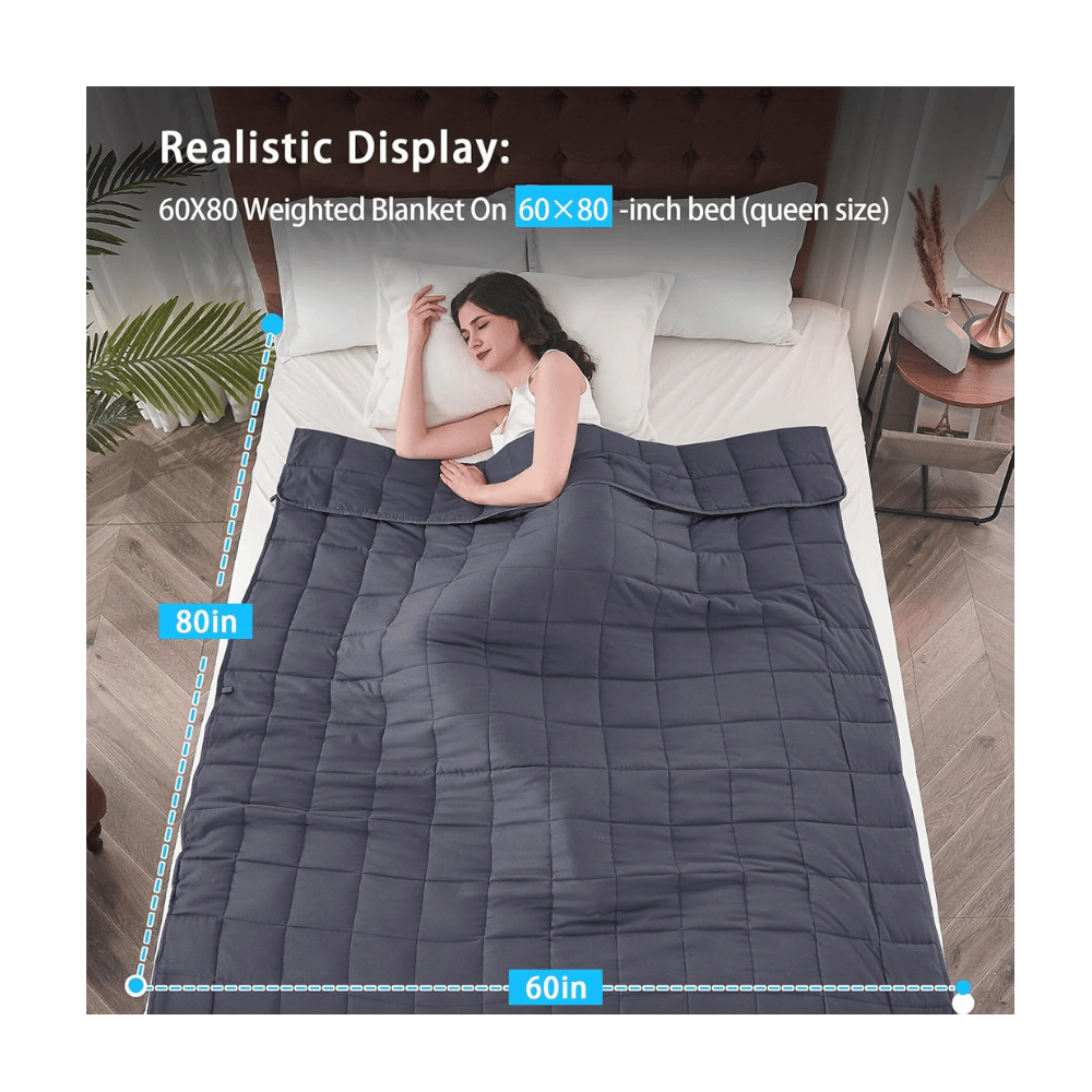 Yescool weighted blanket size display queen bed 60x80 adult comfort