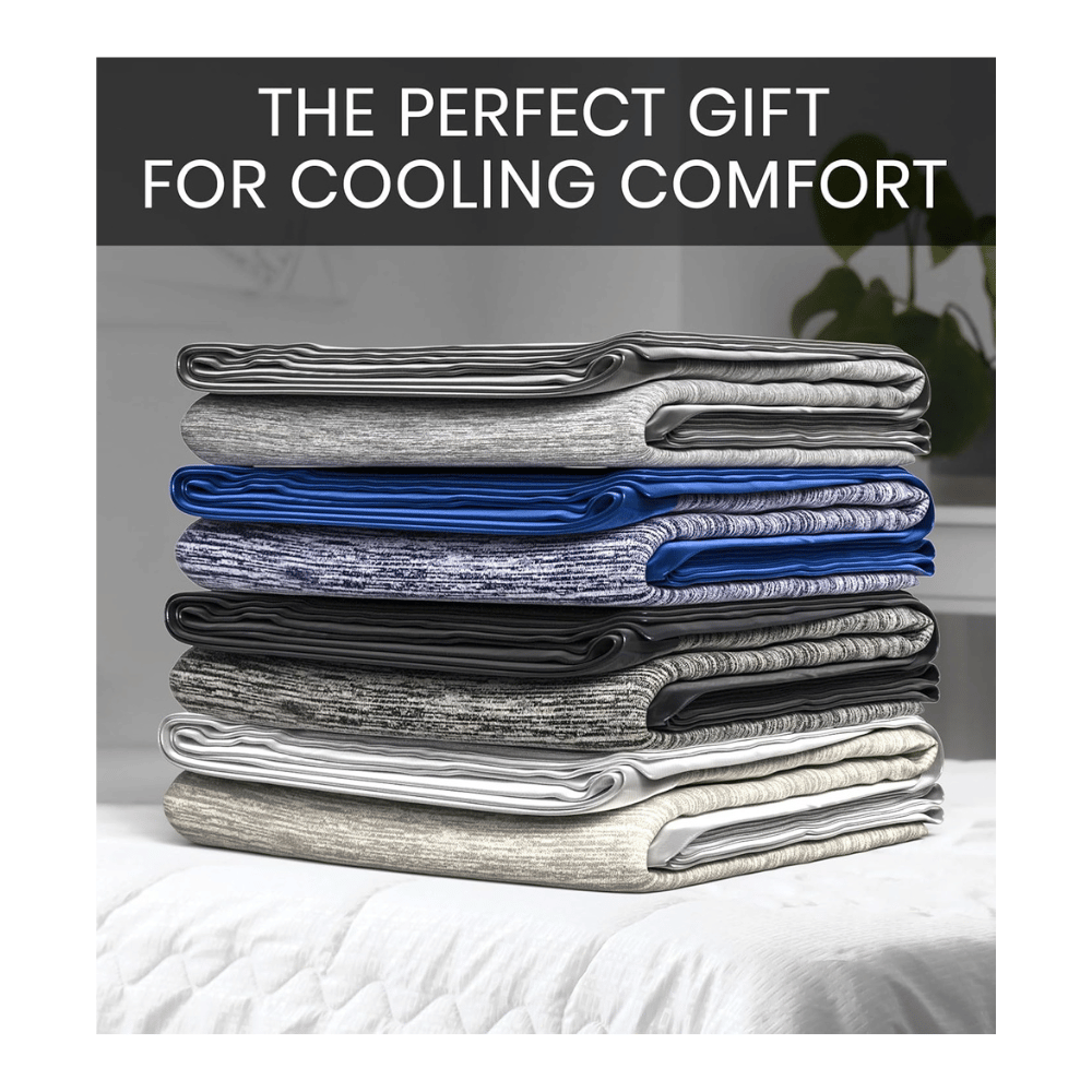 Everlasting Comfort cooling blankets stacked multiple colors arc chill cool fabric