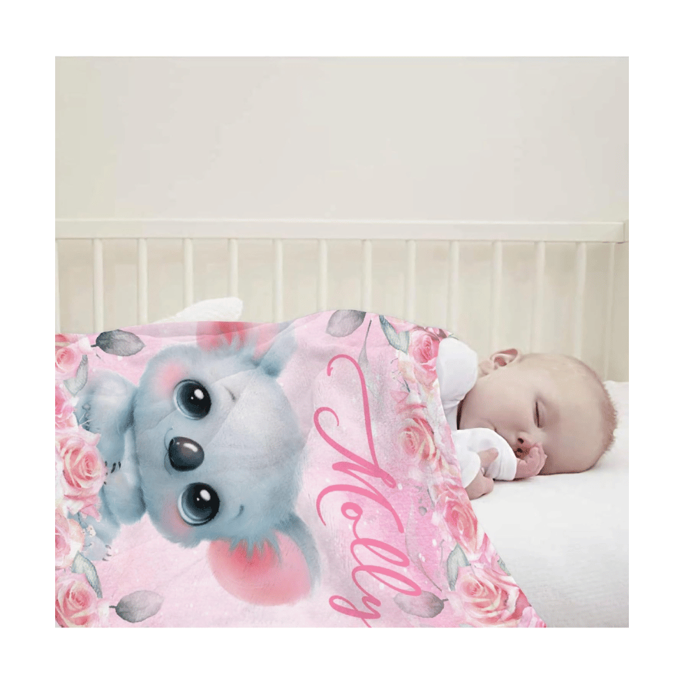Molly koala pink baby blanket