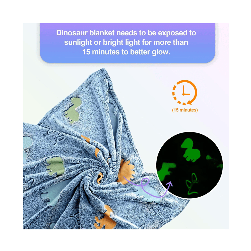 Dinosaur glow dark blanket light