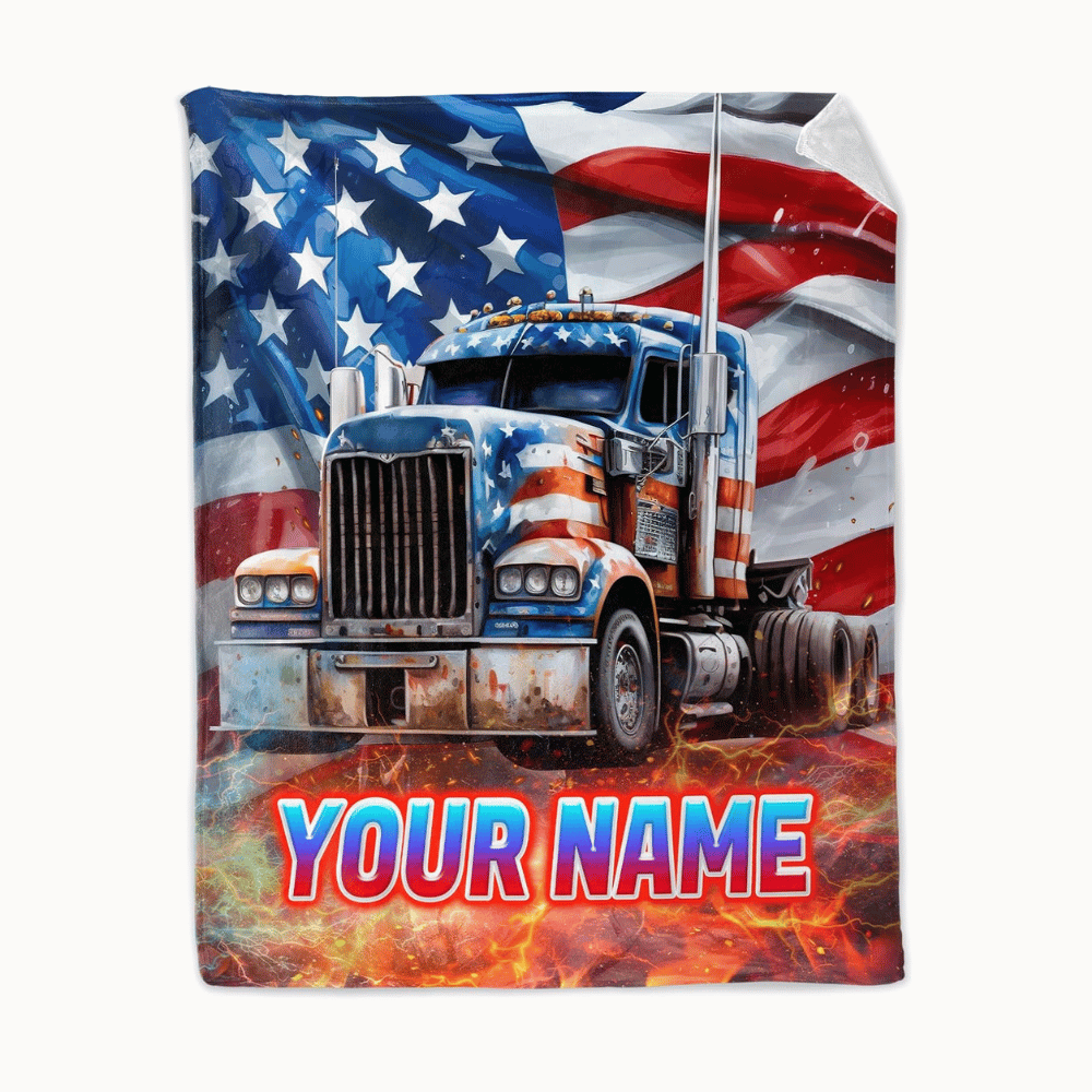 Custom USA truck name blanket