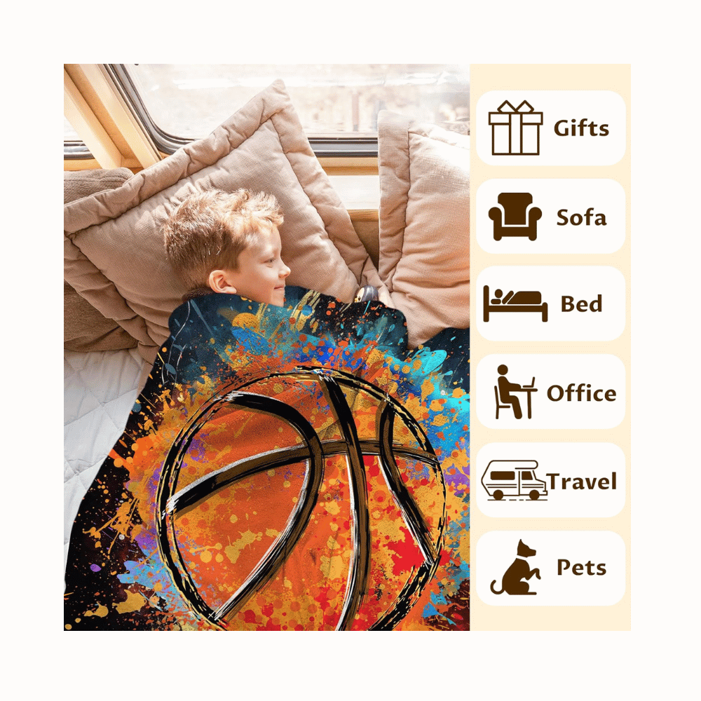 Boy cozy basketball gift blanket