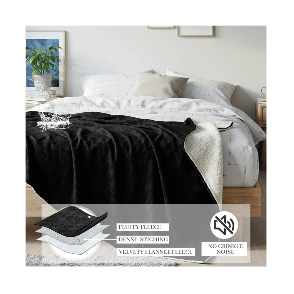 Love Black fleece waterproof blanket
