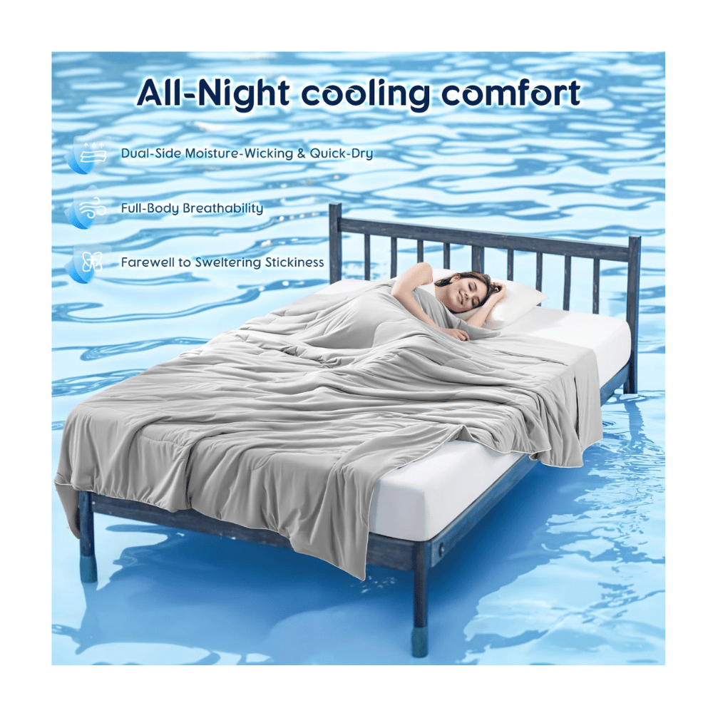 Geht cooling blanket on bed moisture wicking breathable design woman sleeping