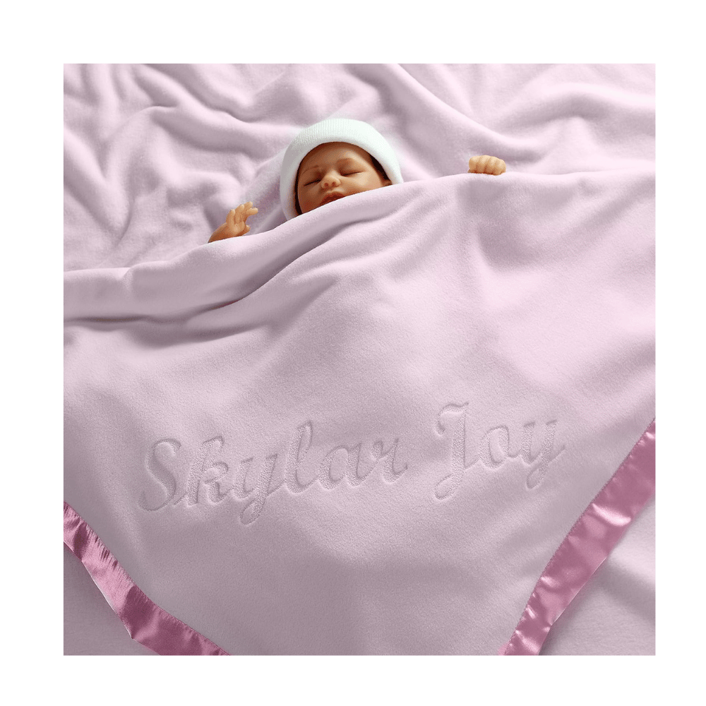 Skylar Joy pink baby blanket
