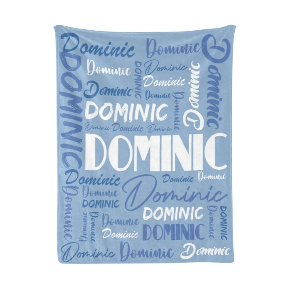Dominic blue custom name blanket