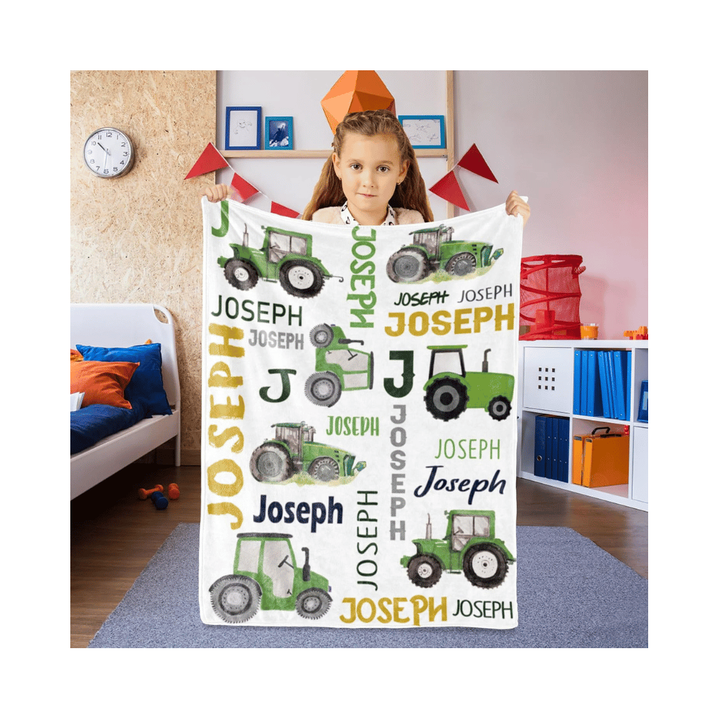 Joseph green tractor name blanket