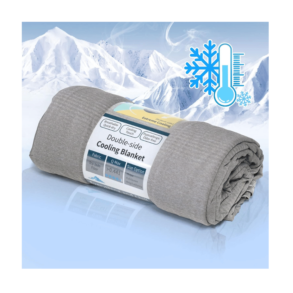Ailemei Direct double sided cooling blanket rolled with cold temperature icons