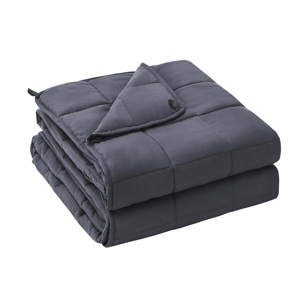 Yescool weighted blanket folded dark gray heavy calming blanket