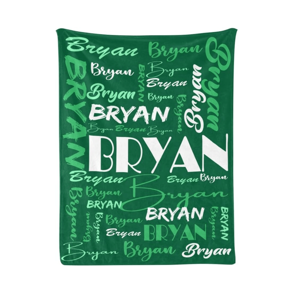Bryan green personalized name blanket