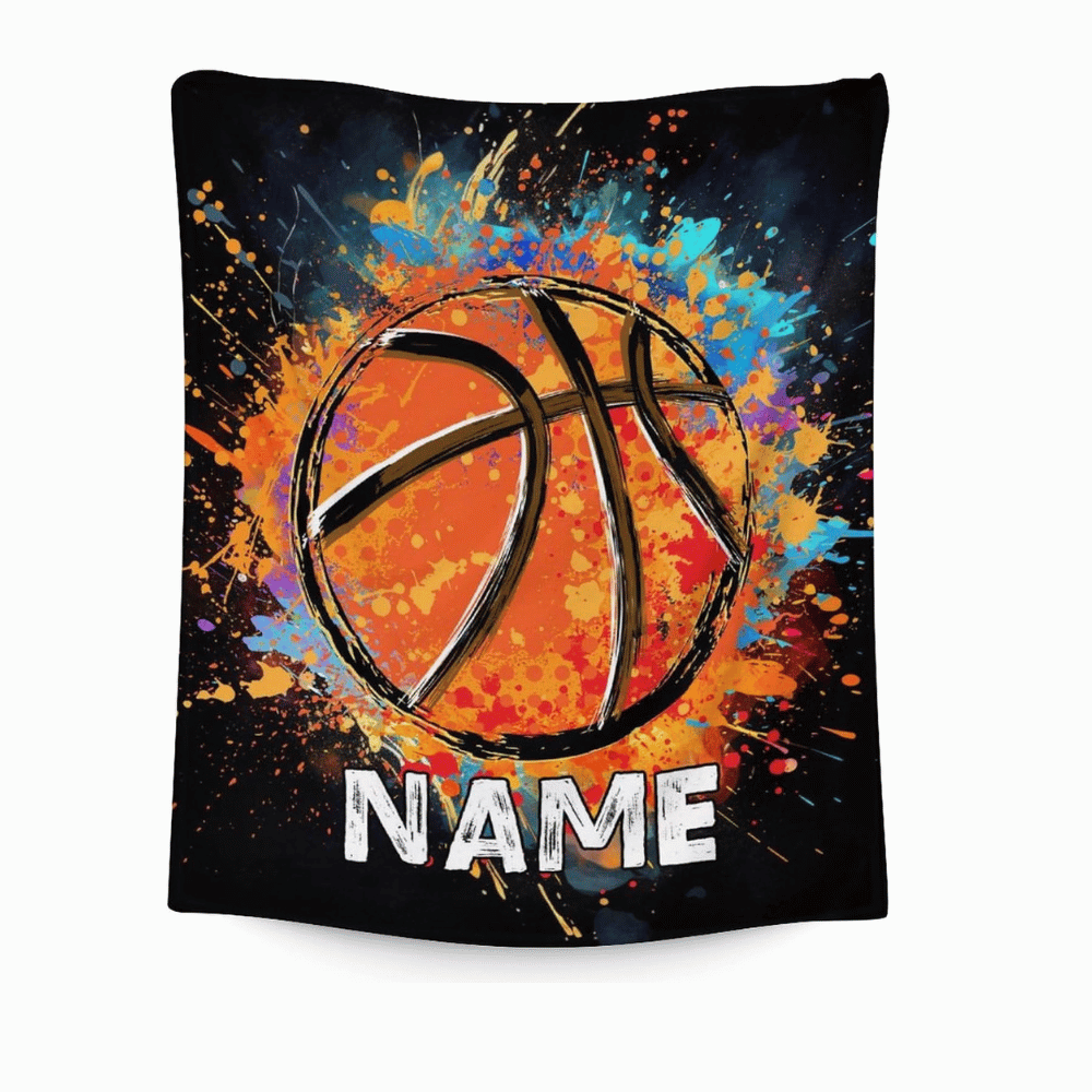 Custom basketball name blanket design