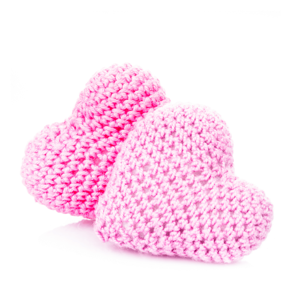 Pink crochet hearts handmade
