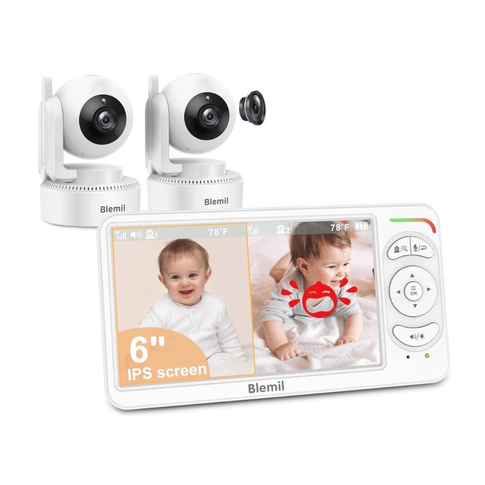 Blemil 6-inch dual-camera baby monitor with split screen and night vision (C: Blemil/Amazon)